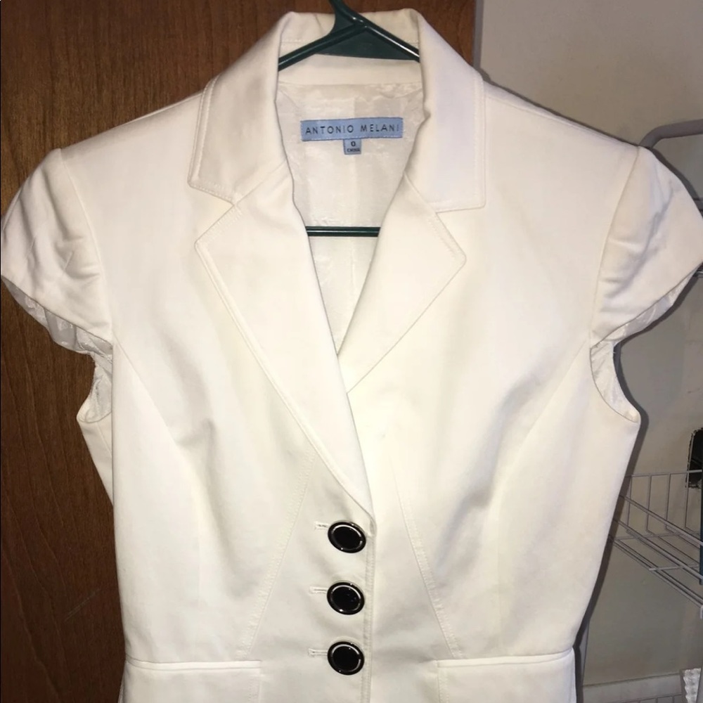 ANTONIO MELANI WHITE BLAZER OFFICE 0 XS